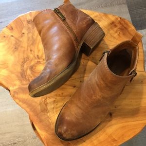 $128 Lucky Brand brown leather ankle booties 5 boho bohemian boots
